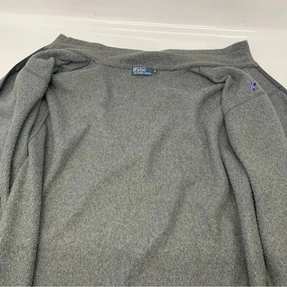 Polo Ralph Lauren Fleece Sweatshirt Jacket Men 2XL Full Zip Gray Pockets Pony - Picture 5 of 10